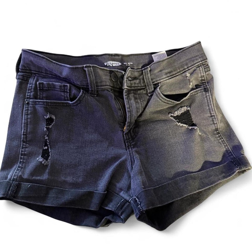 Old Navy Distressed Black Denim Shorts